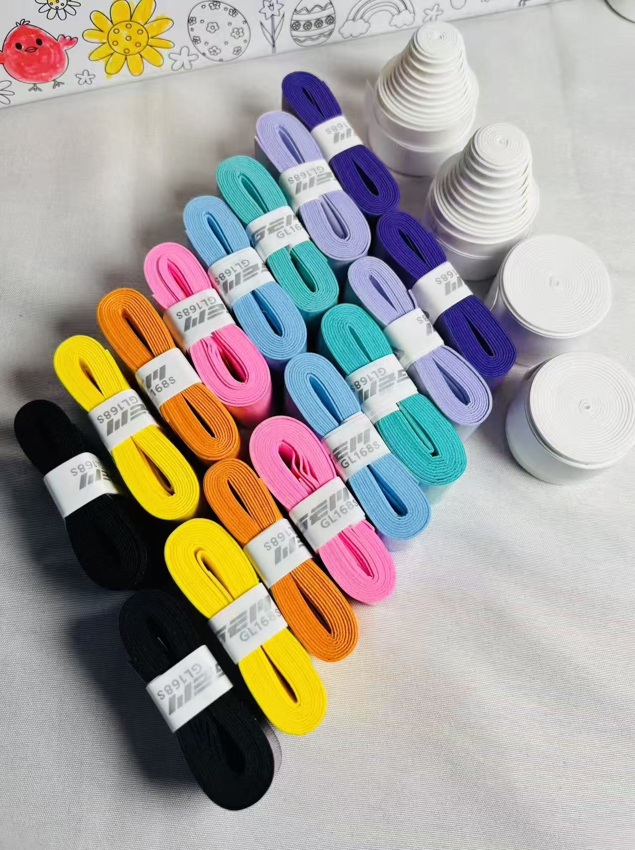 Colorful badminton racket grips (6 grips unit)