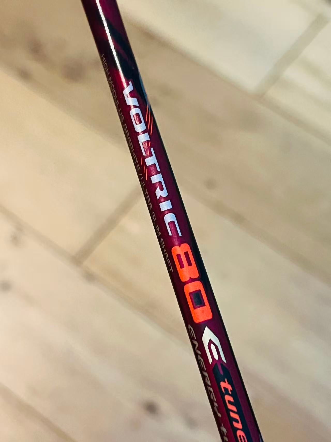 Yonex used Voltric 80 red badminton racket 4U strung 26lbs