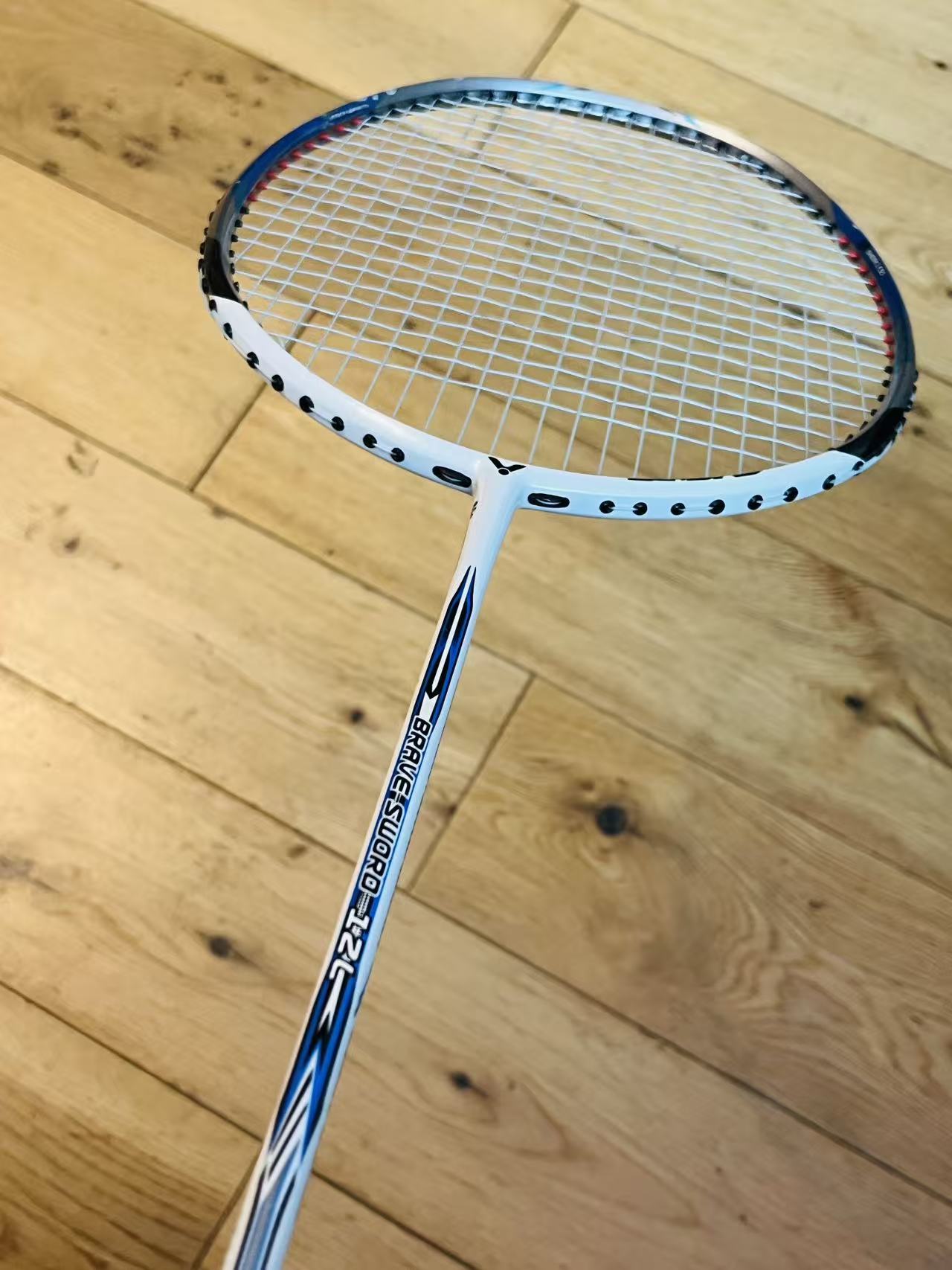 VICTOR BRAVESWORD 12L used badminton racket 4UG6 strung 26lbs