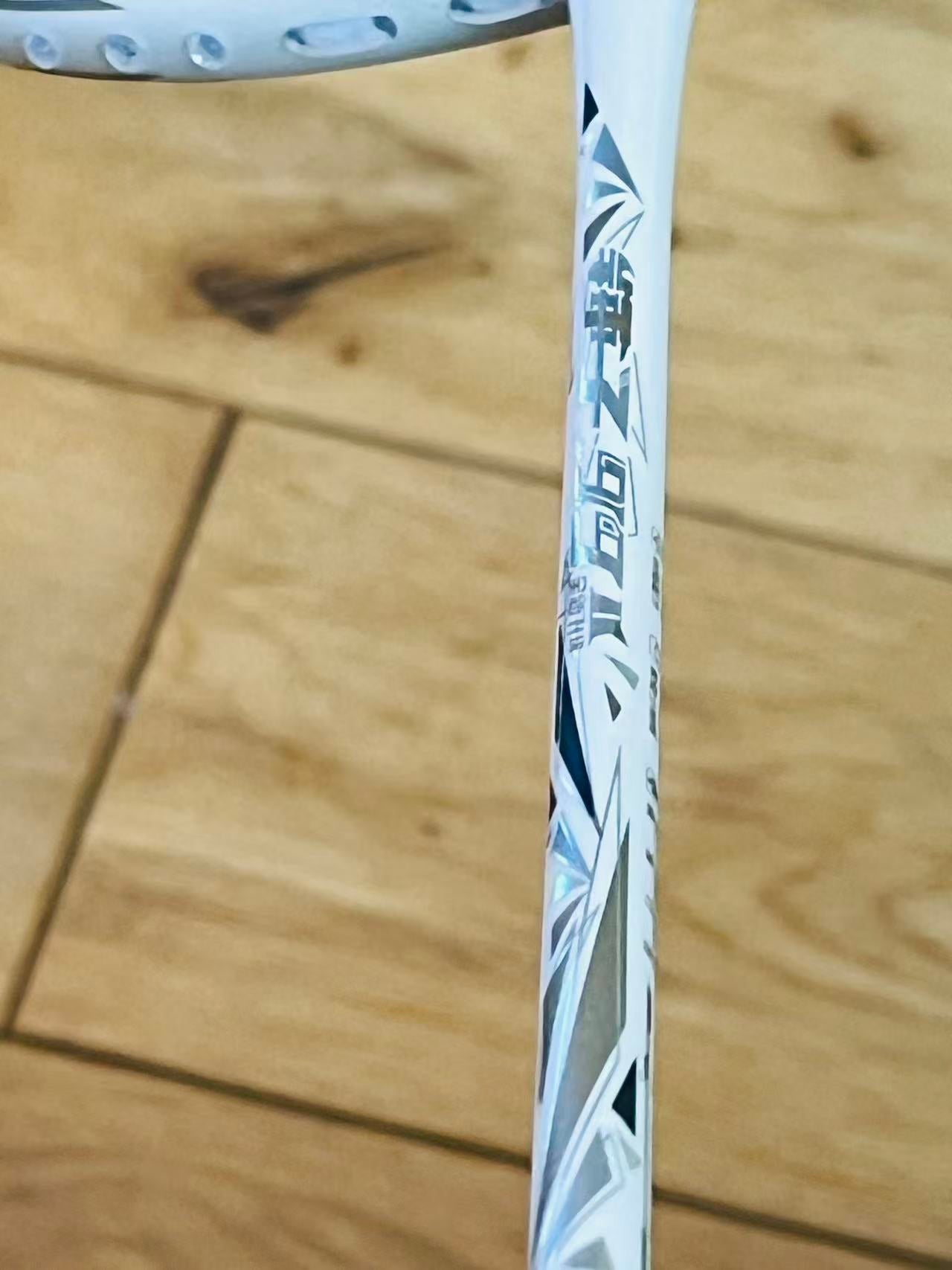 DIXING brand new white carbon fiber badminton racket free strung 24 lbs one time