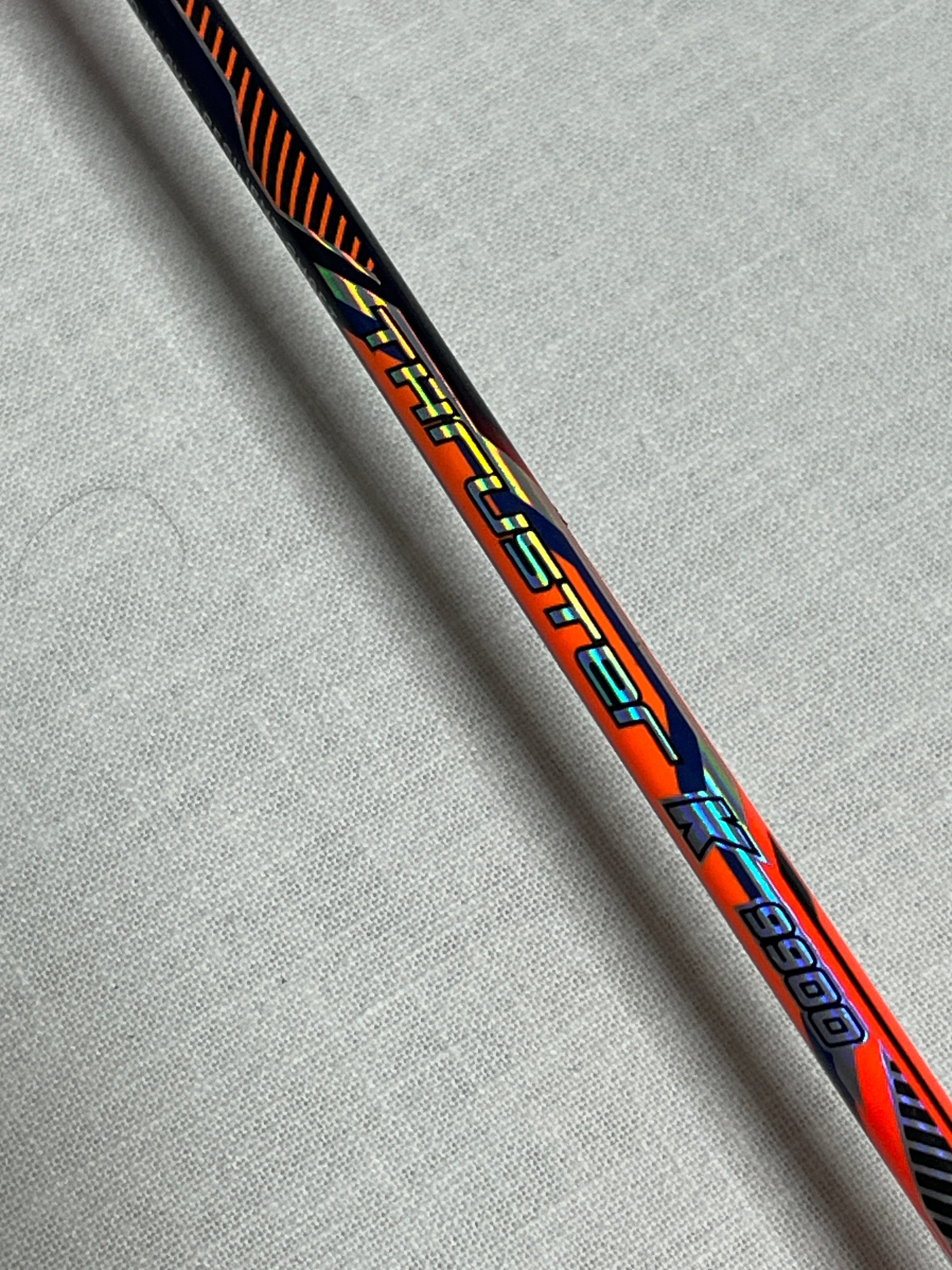 VICTOR THRUSTER K9900 used badminton racket 4UG5 strung 26lbs(max 33lbs)