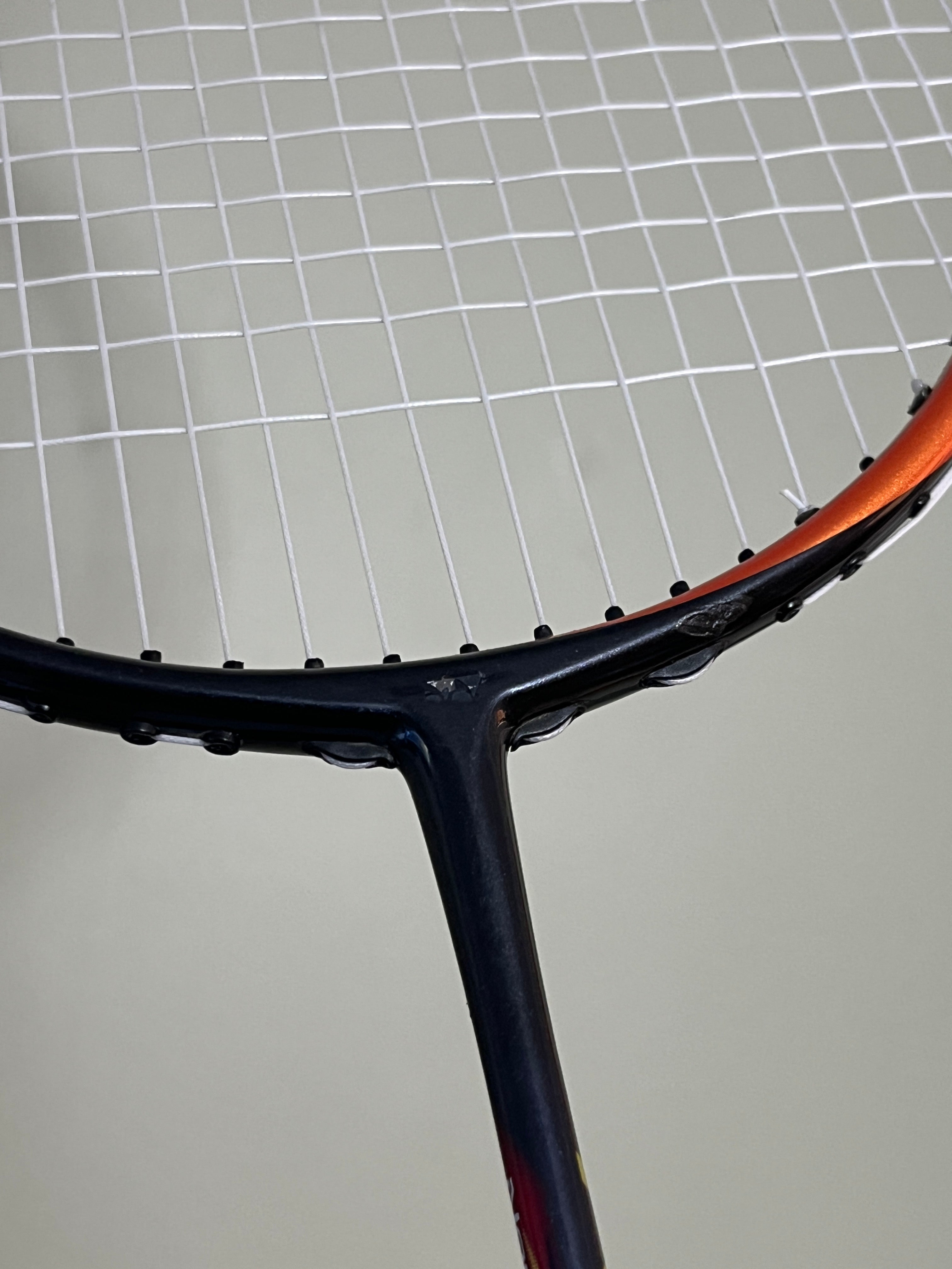 Yonex used Astrox 99 Sun badminton racket strung 4U 26lbs