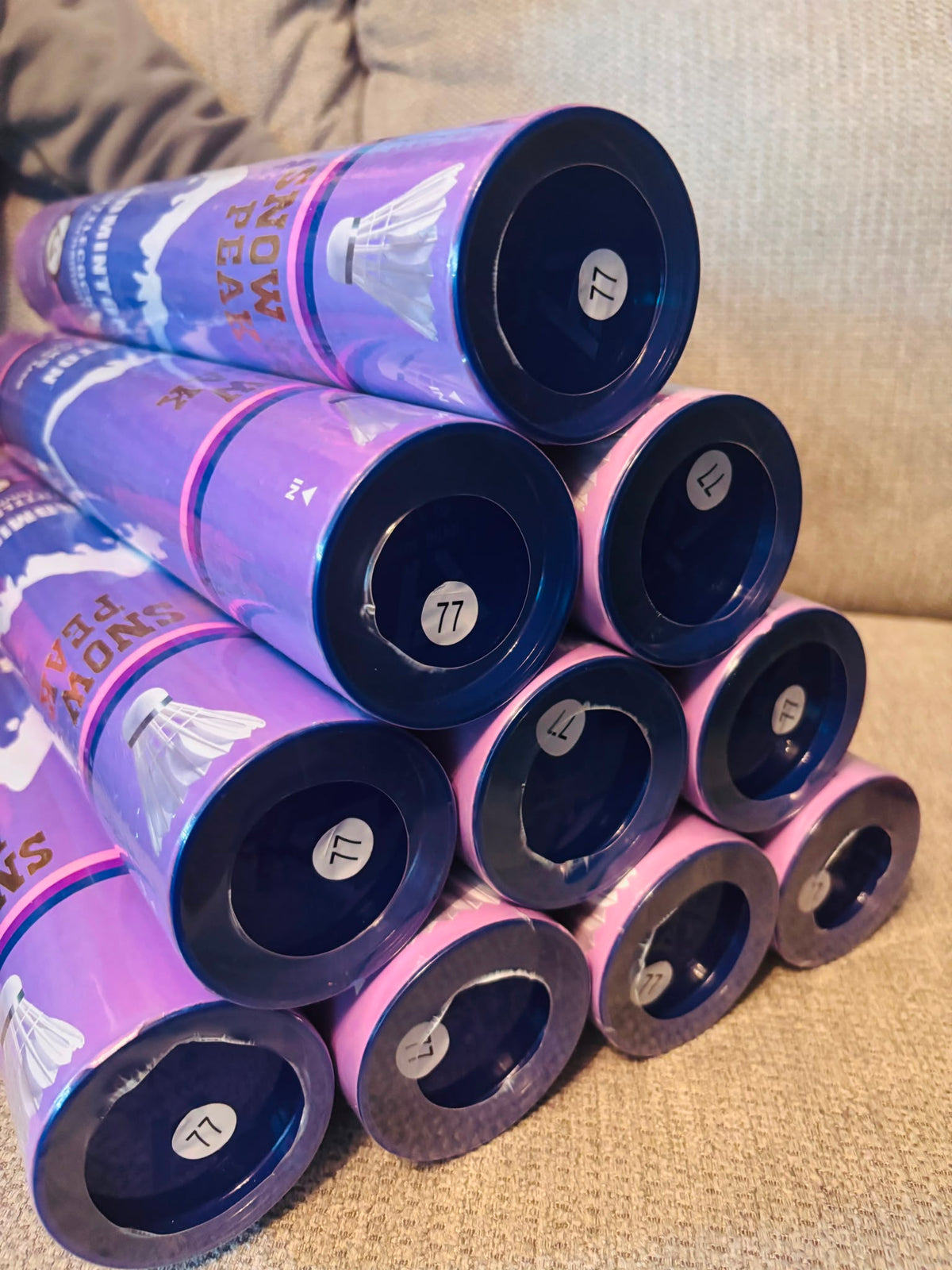 10 tubes Snowpeak SP05 feather shuttlecocks Speed 77/78 (Suitable for professional training and high-intensity club use)