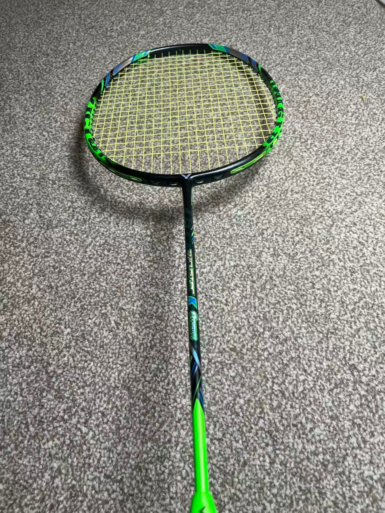 Victor used Thruster K Onigiri badminton racket strung 4U 26lbs