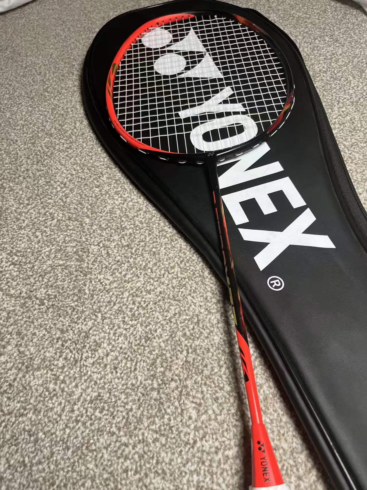 Yonex used Astrox 77 badminton racket strung 4U 26lbs