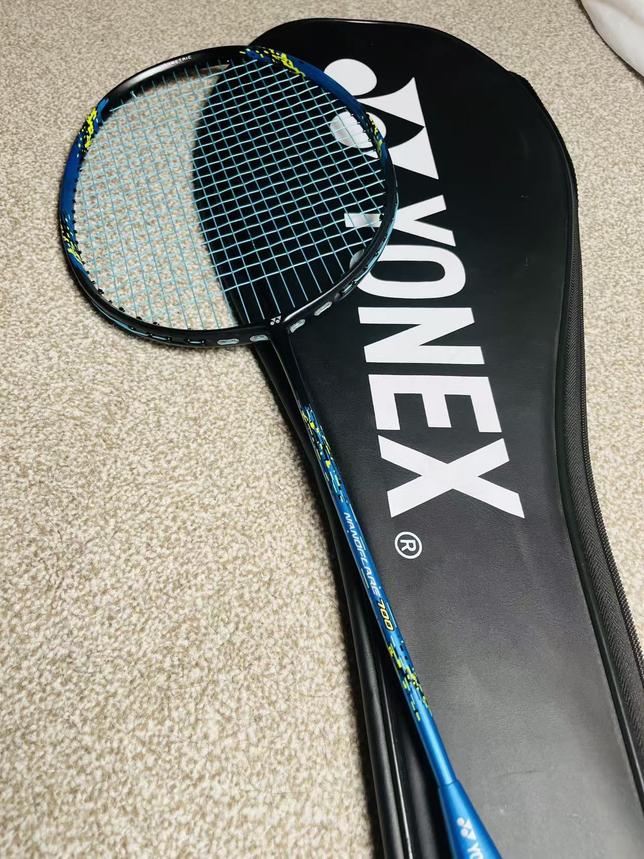 Yonex used Nanoflare 700 badminton racket strung 4U 26lbs