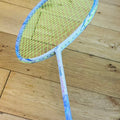 KUMPOO used carbon fiber flower badminton 4U racket strung 24 lbs