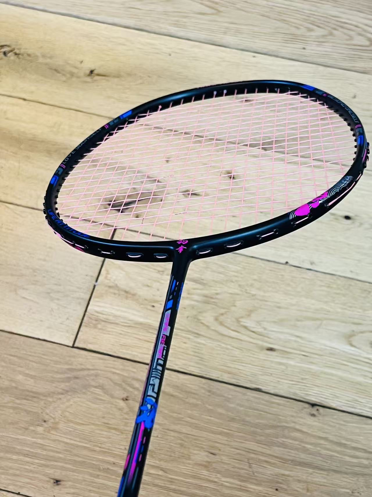 DIXING  brand new purple carbon fiber badminton racket strung 24 lbs