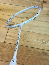 DIXING brand new white carbon fiber badminton racket free strung 24 lbs one time
