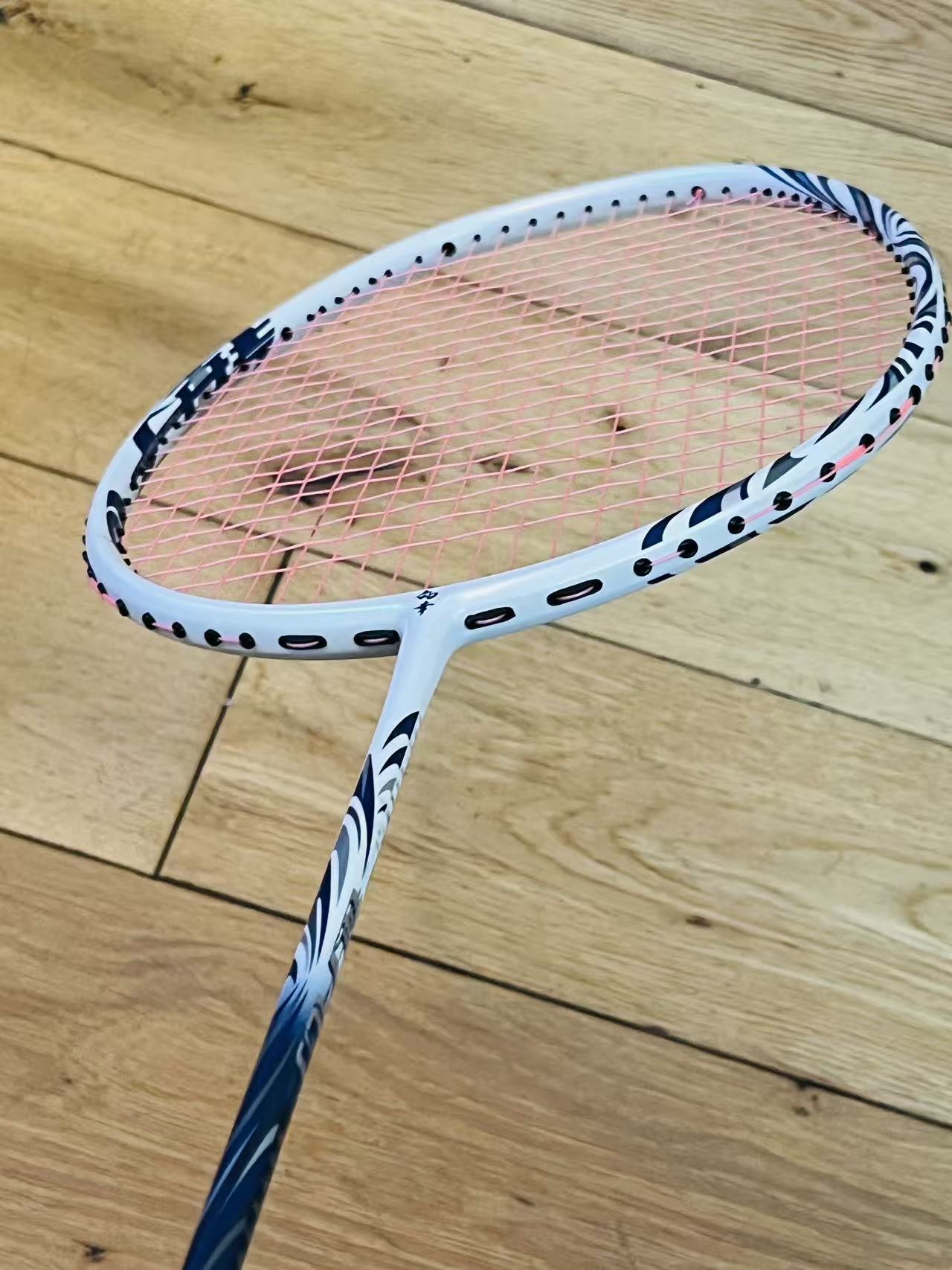 DIXING brand new blue grey carbon fiber badminton racket strung 24 lbs