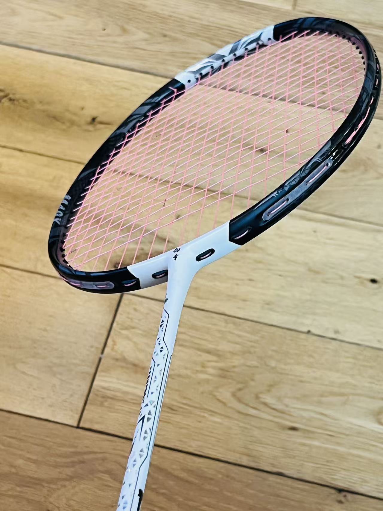 DIXING brand new white carbon fiber badminton racket strung 24 lbs