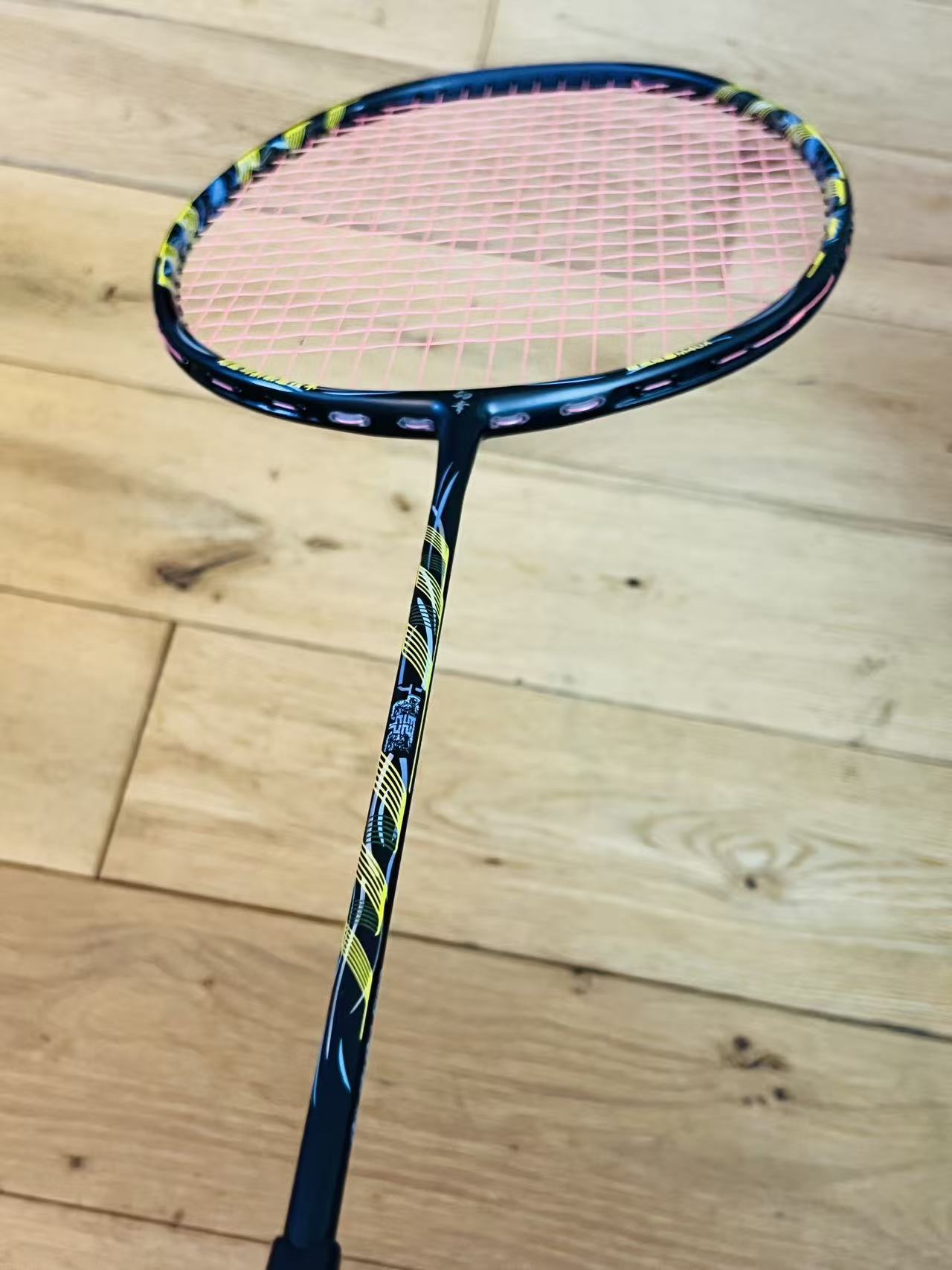 DIXING brand new yellow grey carbon fiber badminton racket strung 24 lbs