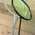 Li-Ning used Axforce CANNON  badminton 2 rackets unit 4U+5U strung 26lbs