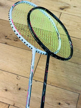 Li-Ning used Axforce CANNON  badminton 2 rackets unit 4U+5U strung 26lbs
