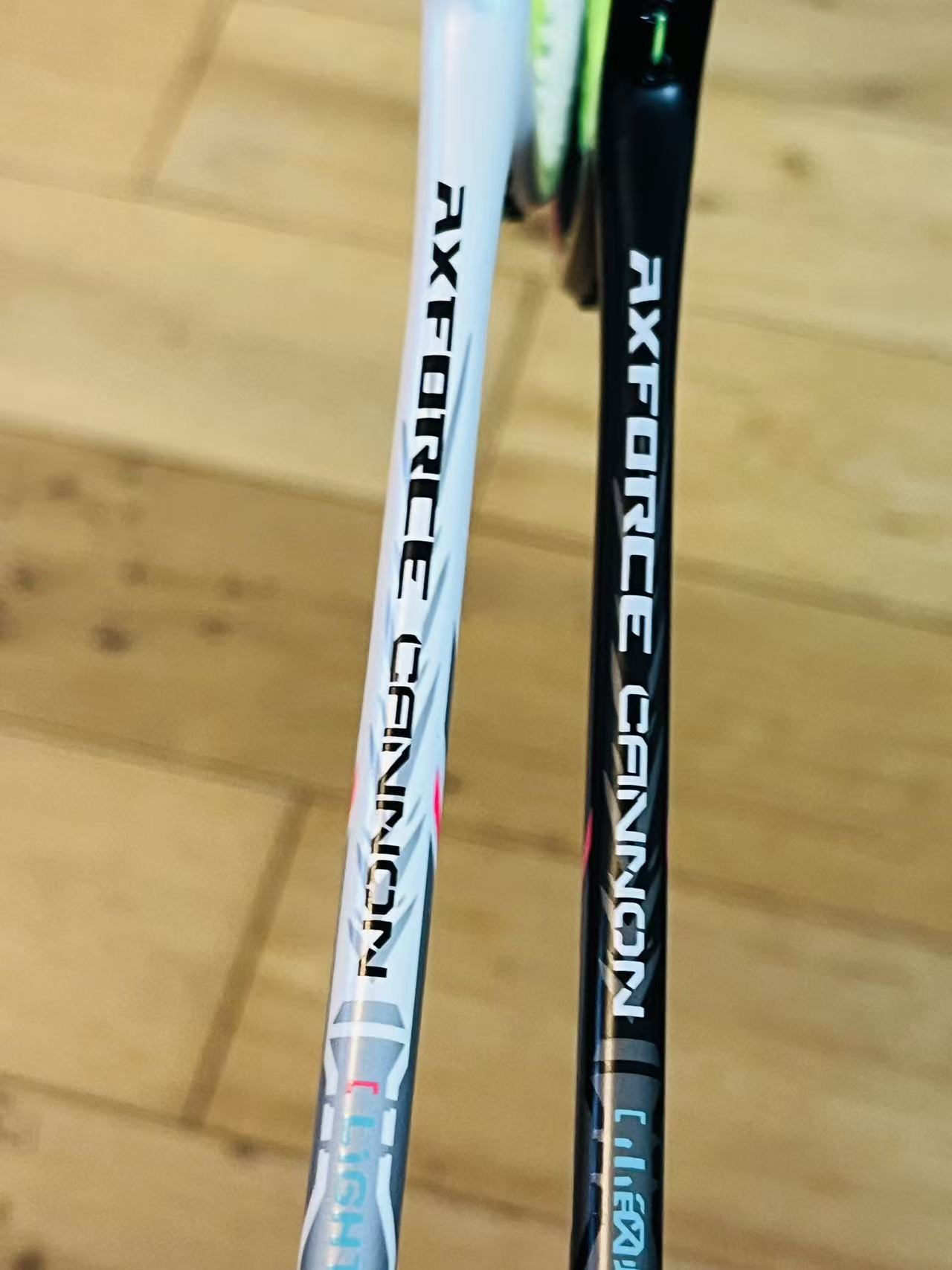 Li-Ning used Axforce CANNON  badminton 2 rackets unit 4U+5U strung 26lbs