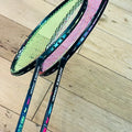 Li-Ning used Axforce CANNON  badminton 2 rackets unit 4U strung 26lbs