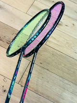 Li-Ning used Axforce CANNON  badminton 2 rackets unit 4U strung 26lbs