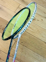 Li-Ning used Axforce CANNON  badminton 2 rackets unit 4U strung 26lbs