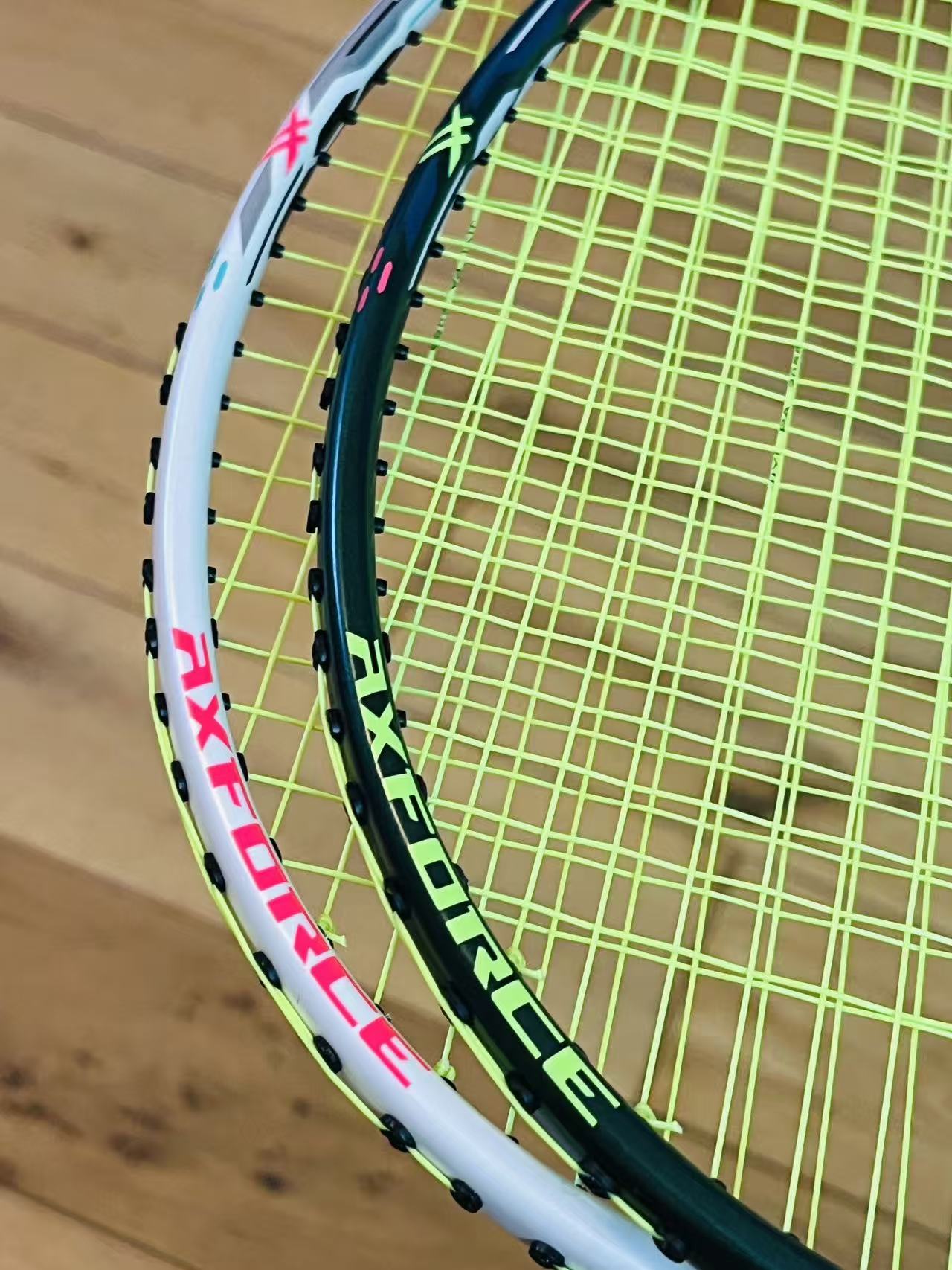 Li-Ning used Axforce CANNON  badminton 2 rackets unit 4U strung 26lbs