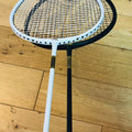 Li-Ning used BLACK+WHITE badminton rackets unit 4U strung 22lbs