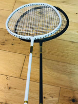 Li-Ning used BLACK+WHITE badminton rackets unit 4U strung 22lbs