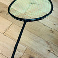 Pure carbon fiber black badminton racket 6U strung 24 lbs