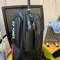Used Yonex badminton fashion backpack, leather (holds 3 rackets)85%new