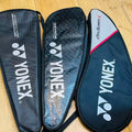 One used Yonex badminton racket cover + 8 grips