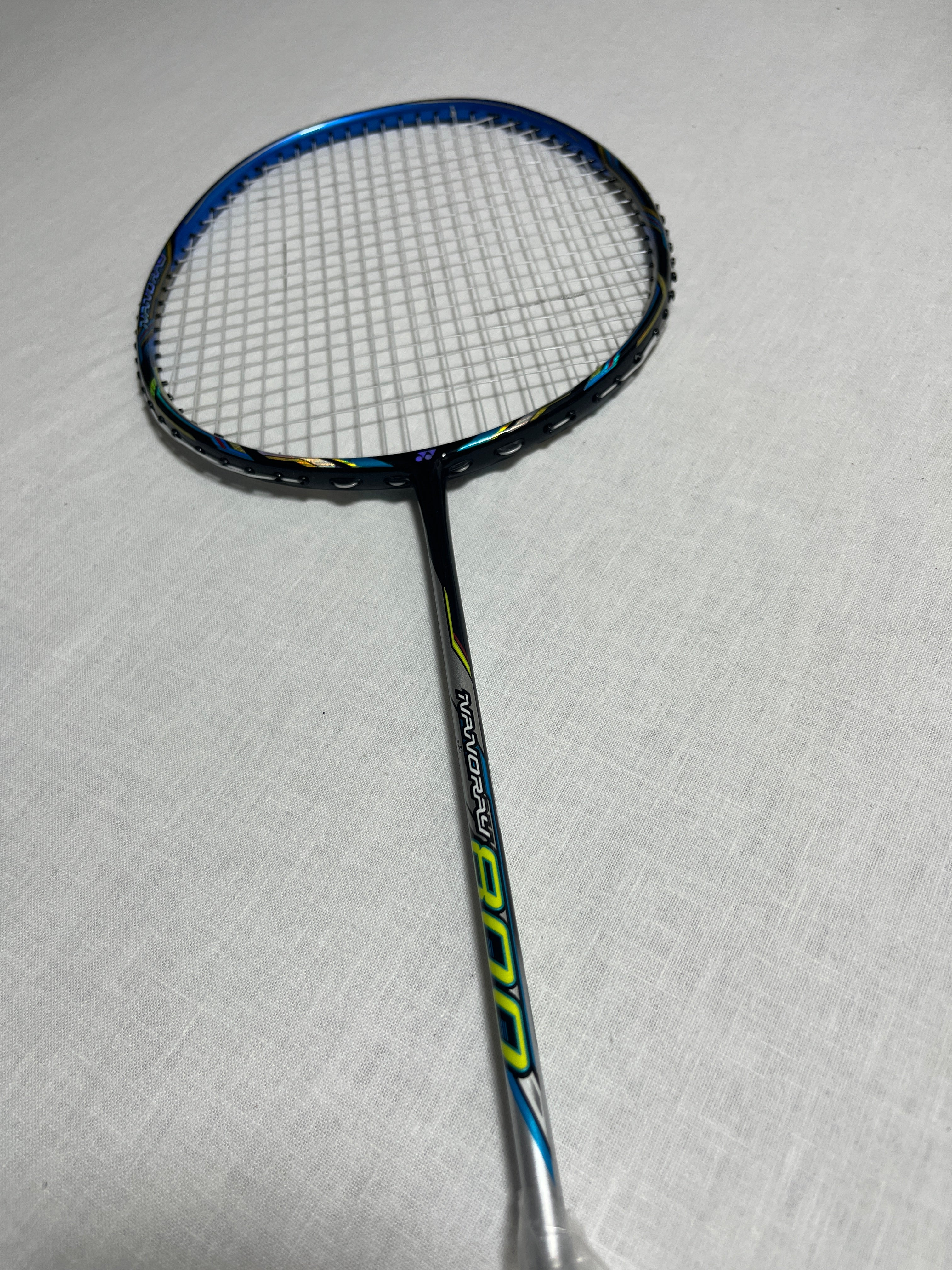 Used Yonex NanoRay 800 blue badminton racket 3U strung 26lbs