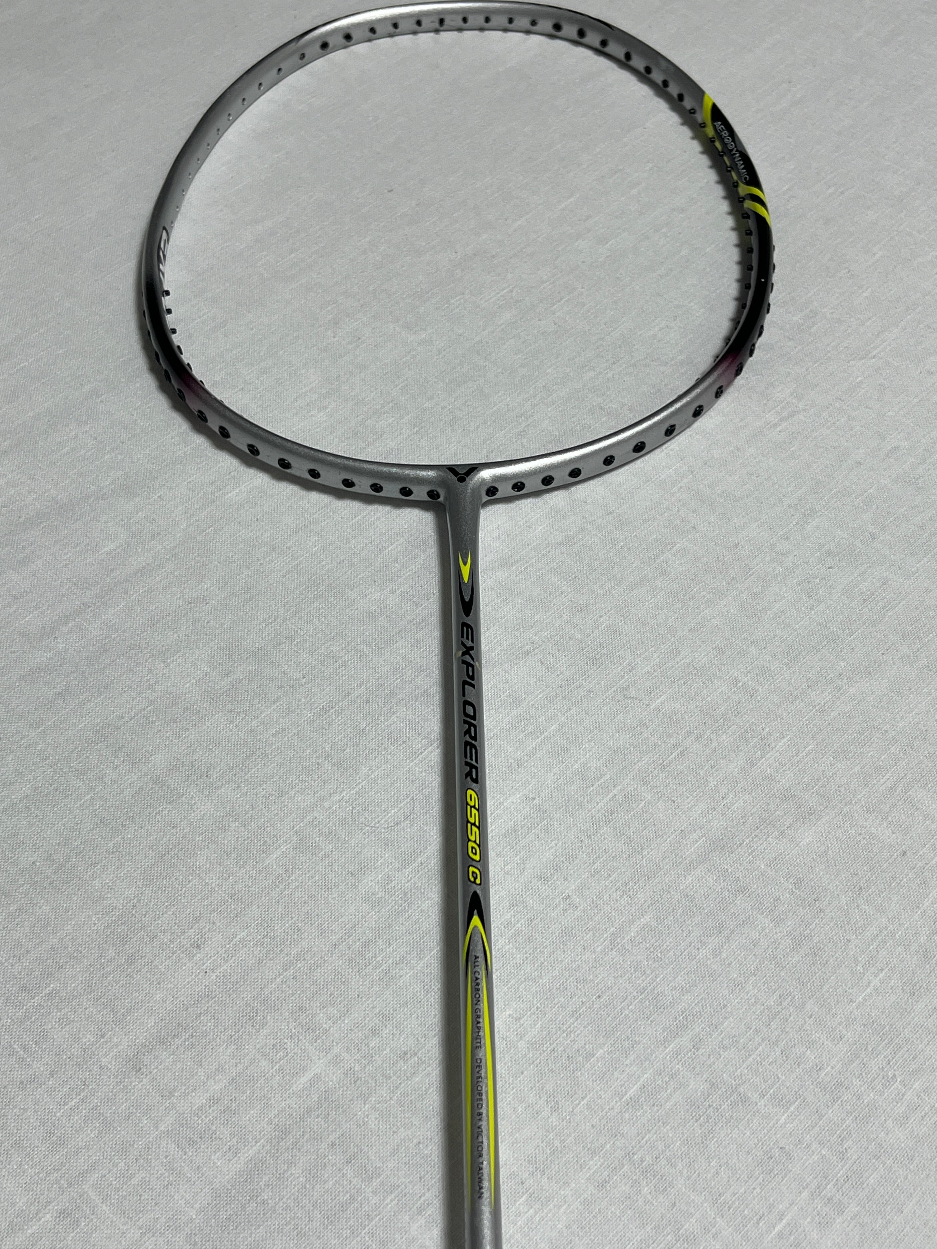 VICTOR used EXPLORER 6550C badminton racket unstrung 3U(max24lbs)