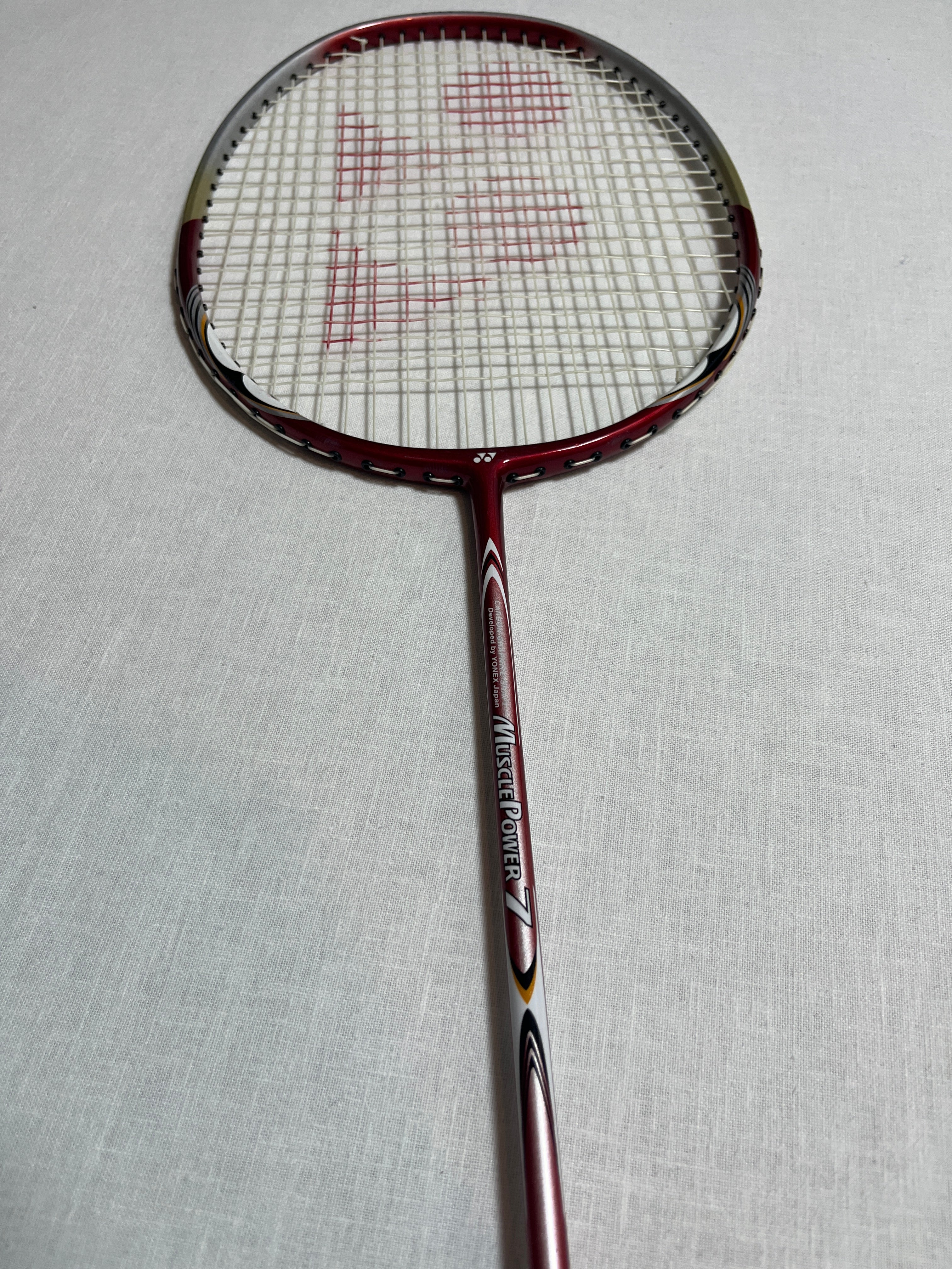 Used Yonex Musclepower 7 badminton racket 2UG4 strung 24lbs