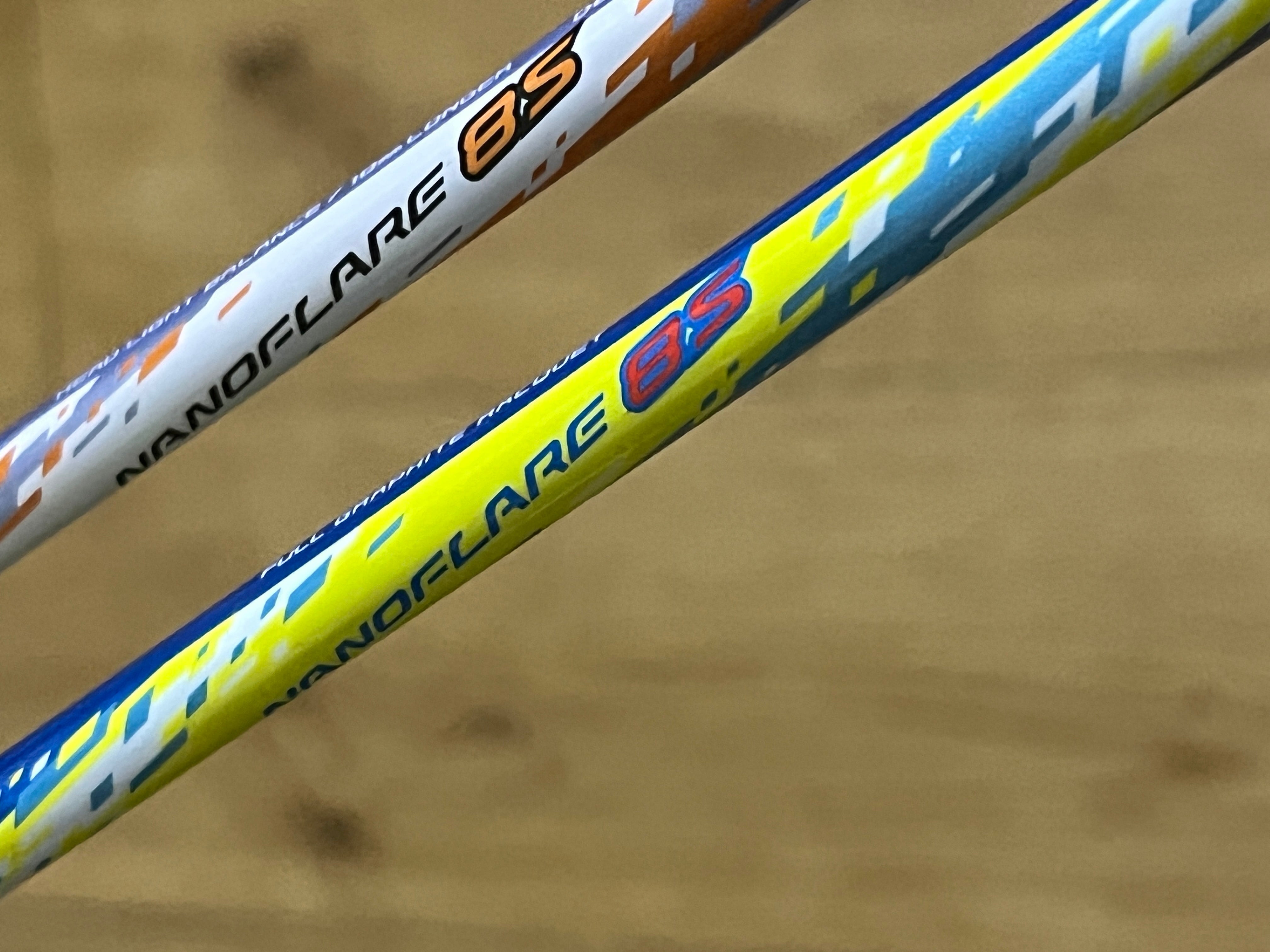 2 Yonex used Nanoflare 8s badminton racket unit strung 4U 26lbs