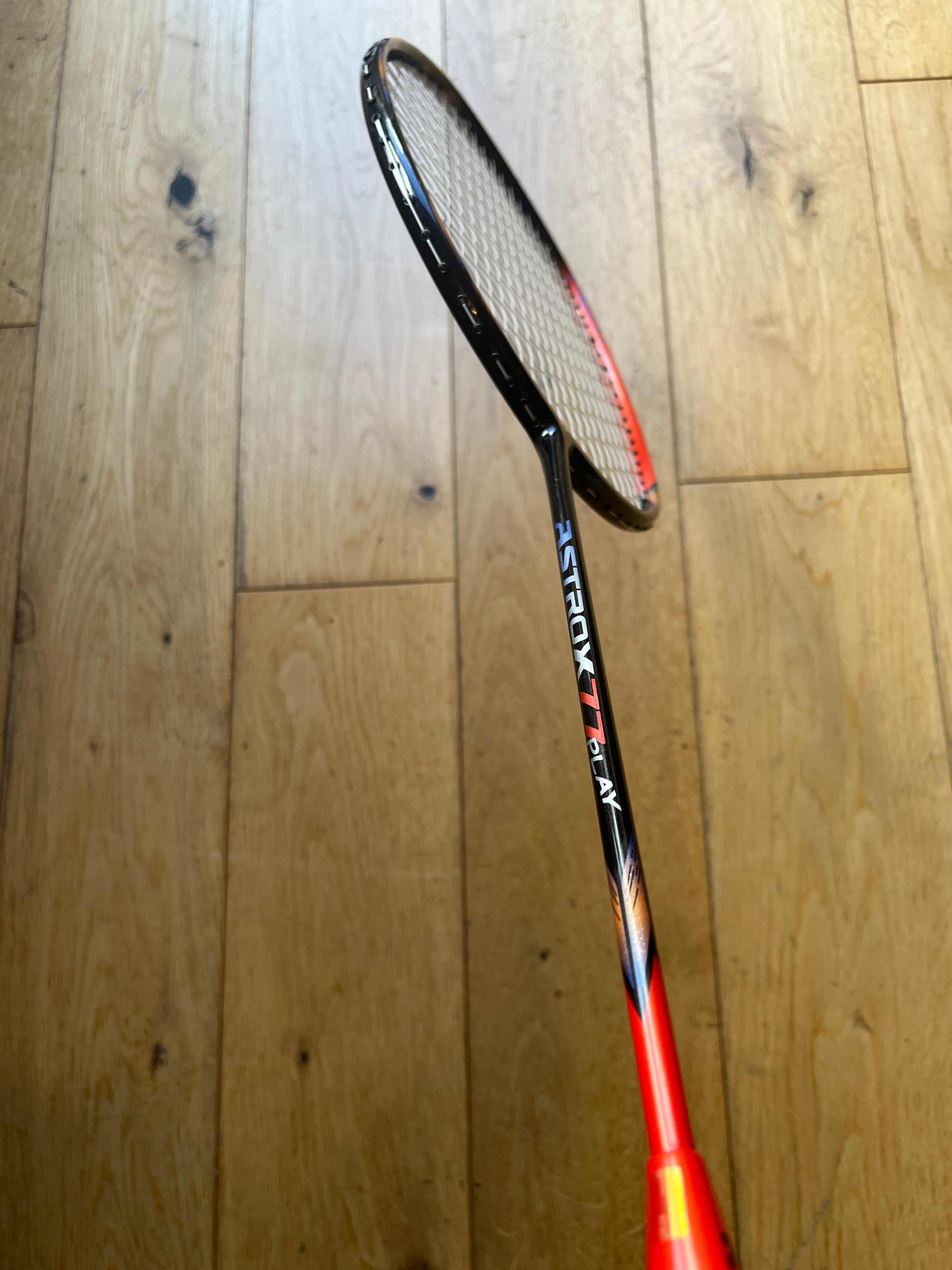 Yonex used Astrox 77play badminton racket strung 26lbs