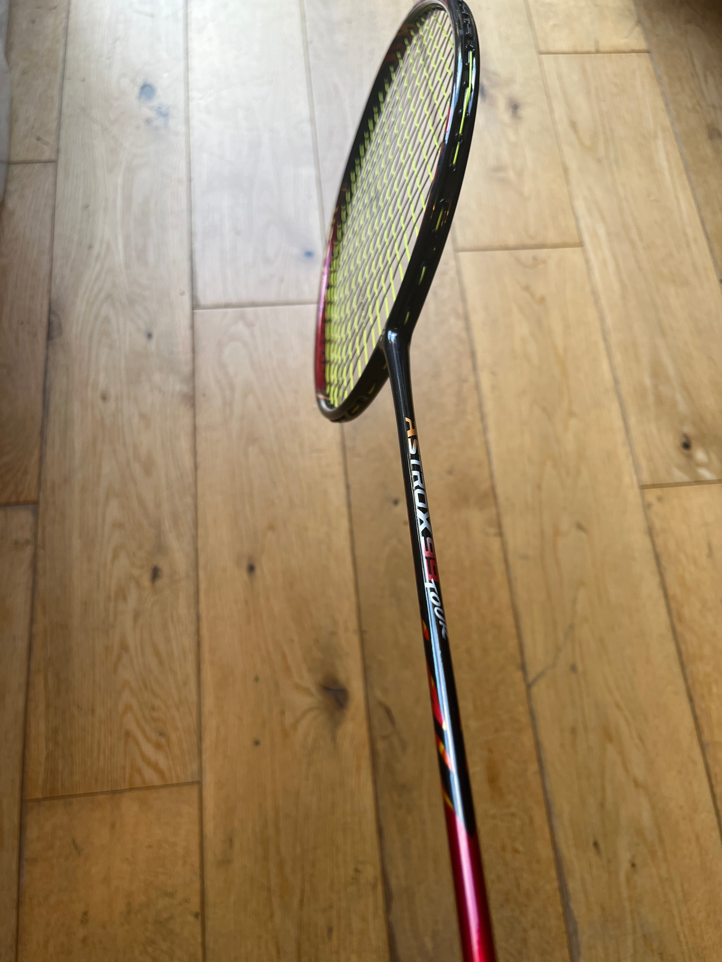 Yonex used Astrox 99 Tour Red Sun badminton racket strung 4U 26lbs
